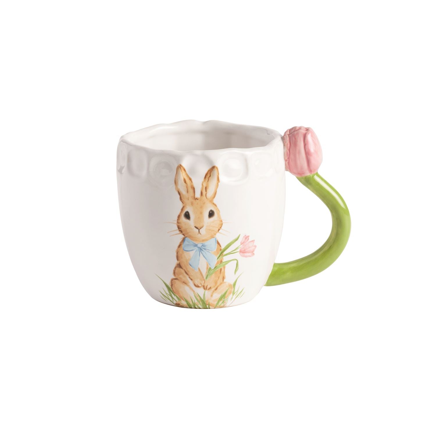 Pink Tulip Handle Mug