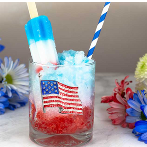 American Flag Old Fashioned Glass