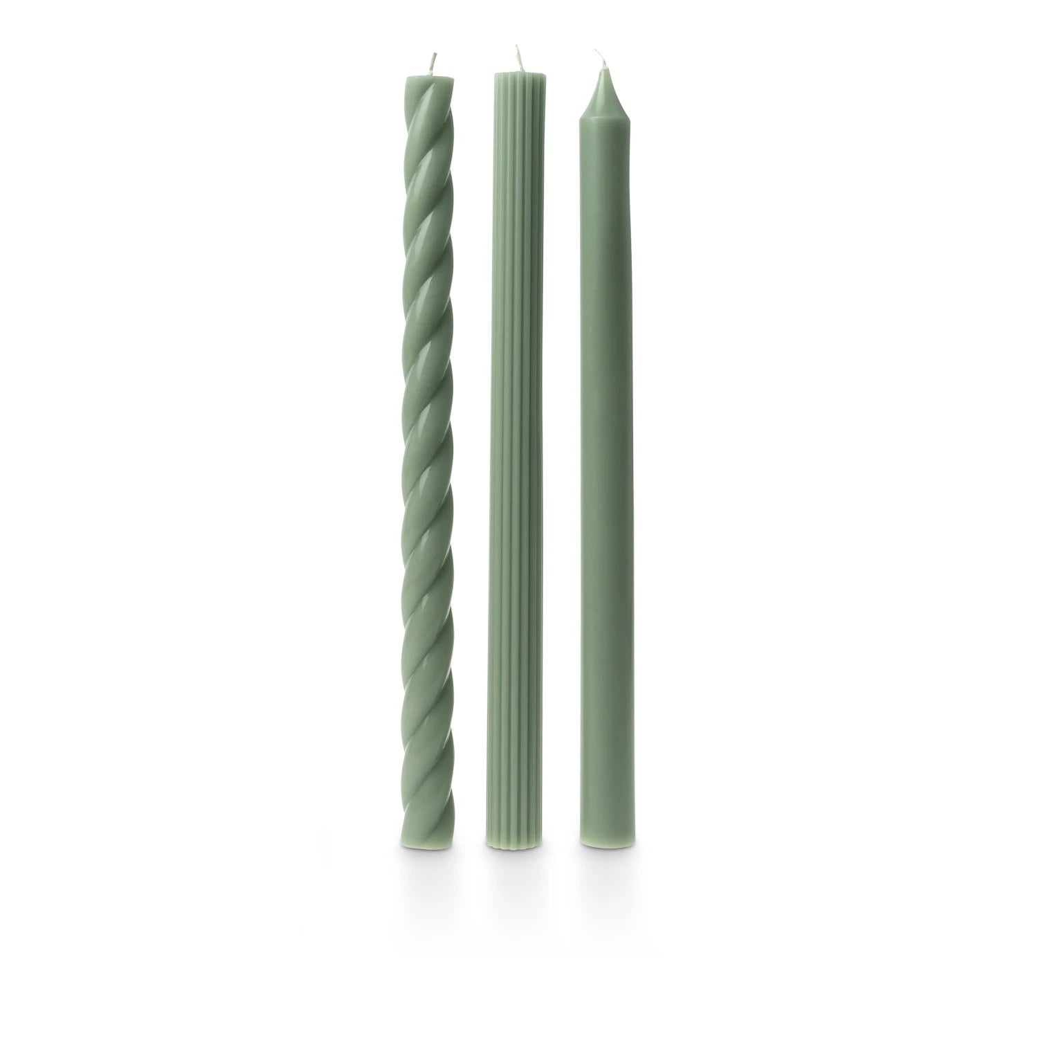 Assorted taper candles - sage