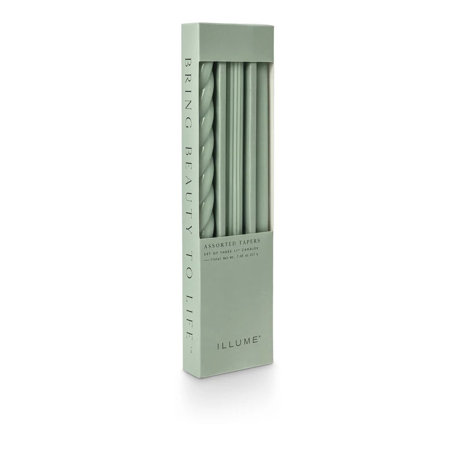 Assorted taper candles - sage