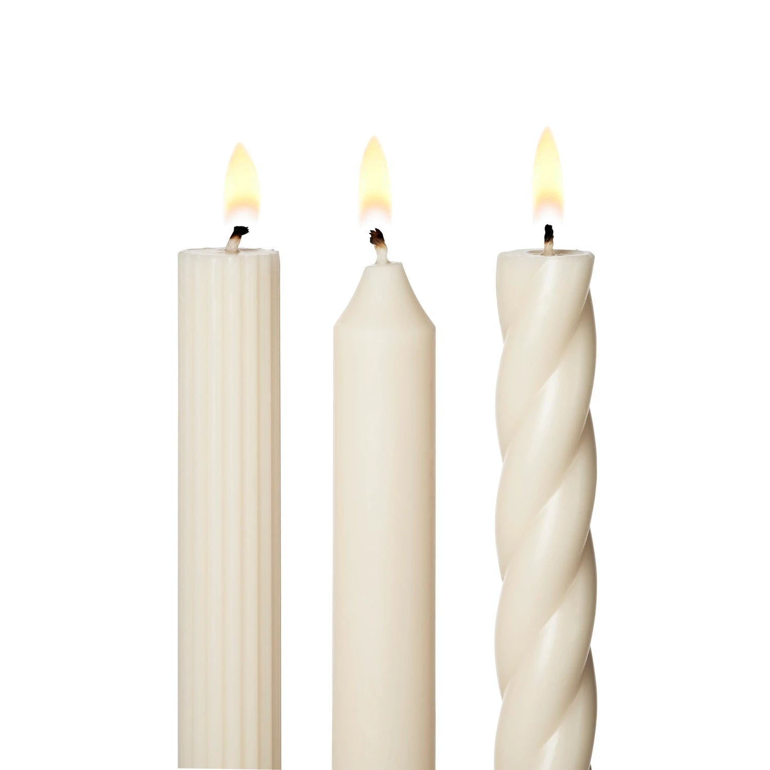 Assorted taper candles - driftwood