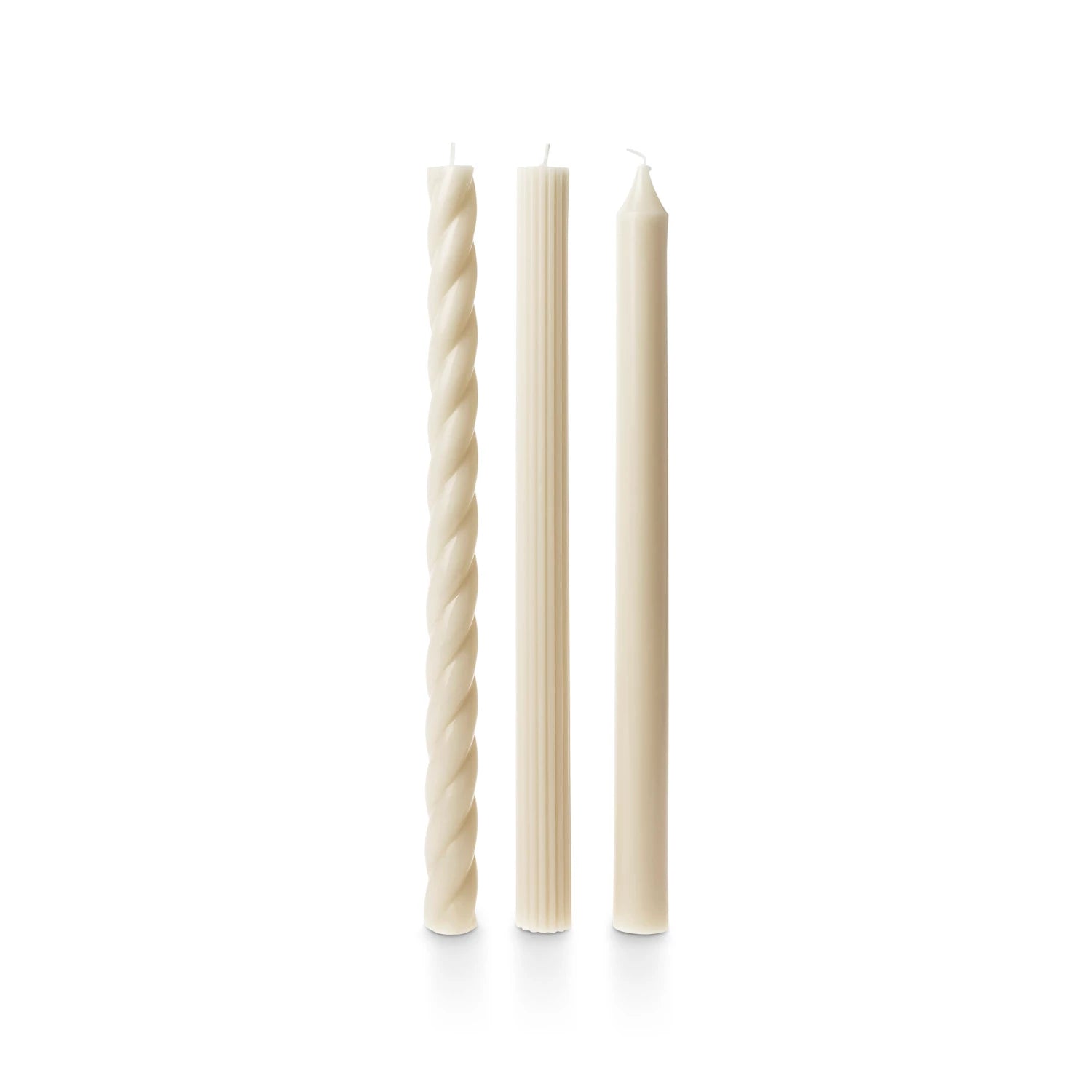 Assorted taper candles - driftwood