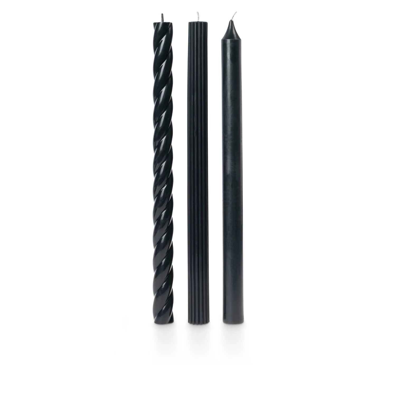 Assorted taper candles - black