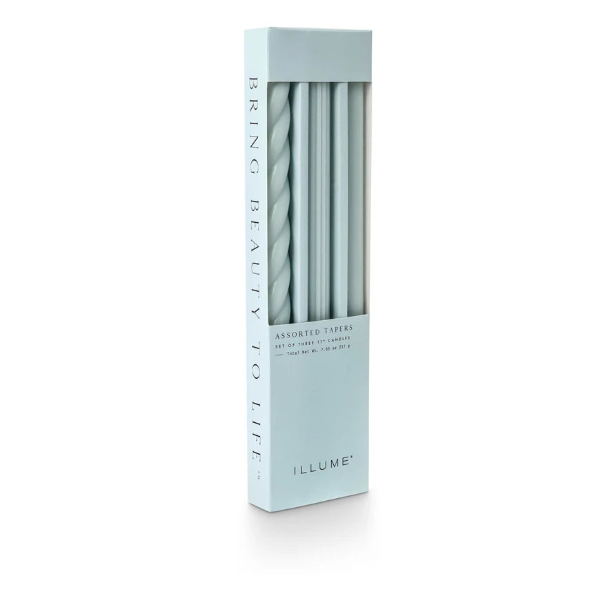 Assorted taper candles- sea salt