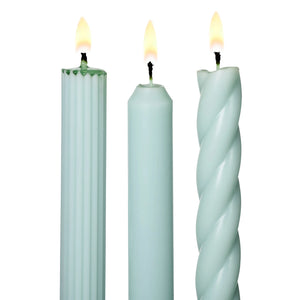 Assorted taper candles- sea salt