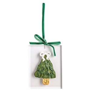 White Christmas Painted Acrylic Ornament