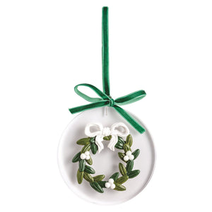 White Christmas Painted Acrylic Ornament