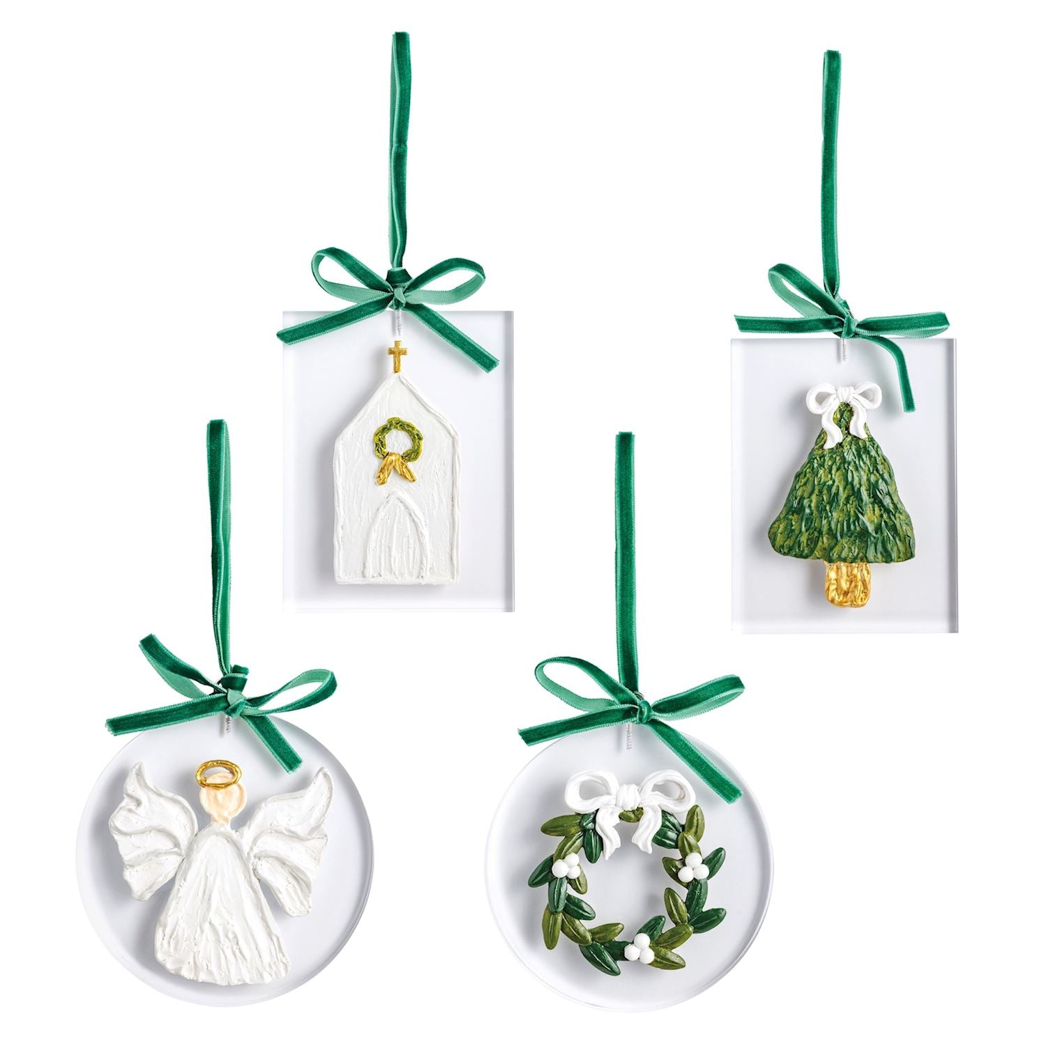 White Christmas Painted Acrylic Ornament