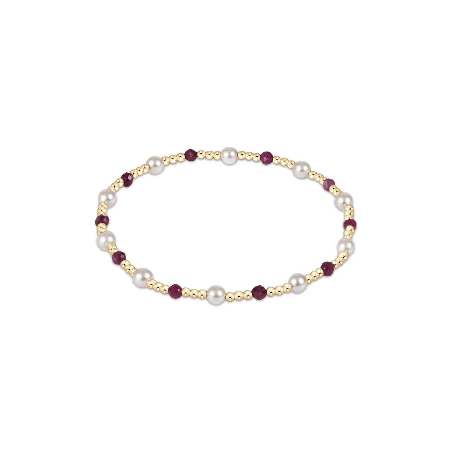 Pearl Sincerity 4mm Bead Bracelet - Ruby