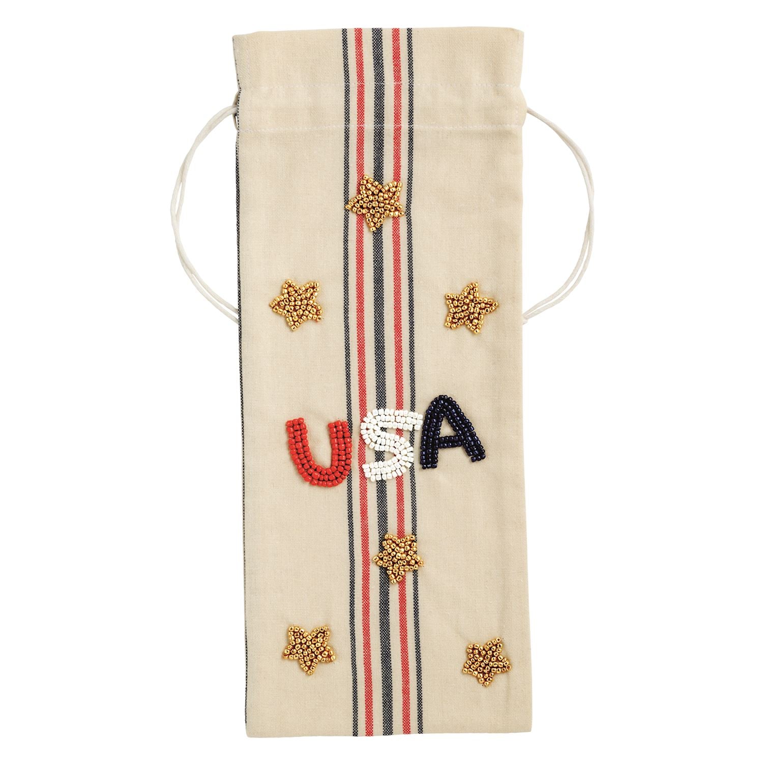 USA Beaded Wine Bag