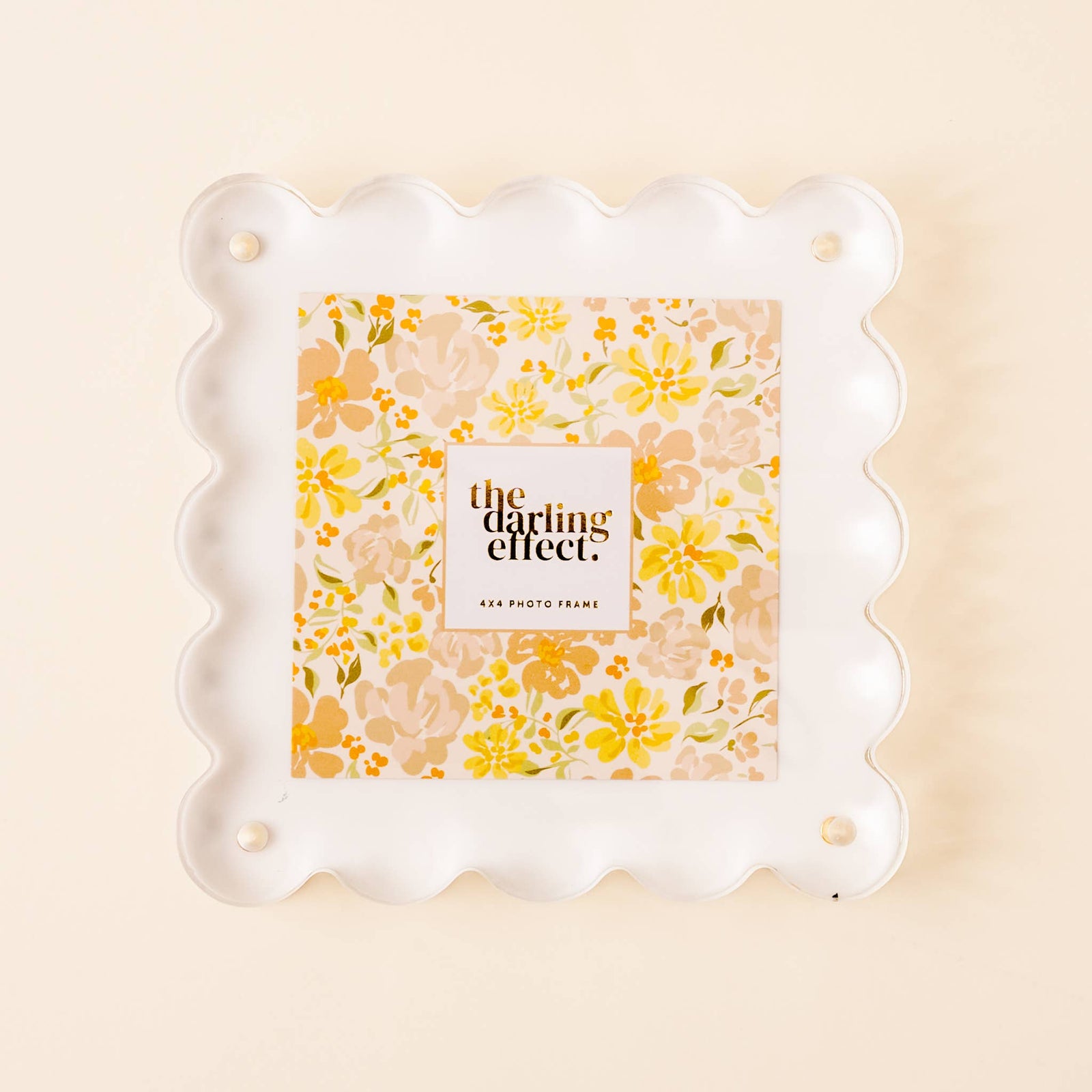 Square Scalloped Acrylic Frame-White