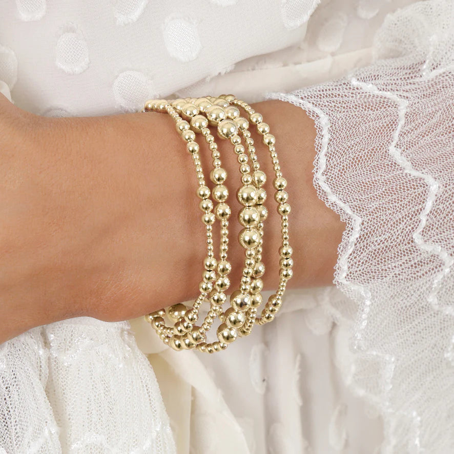 Classic grateful pattern 4mm gold bead bracelet