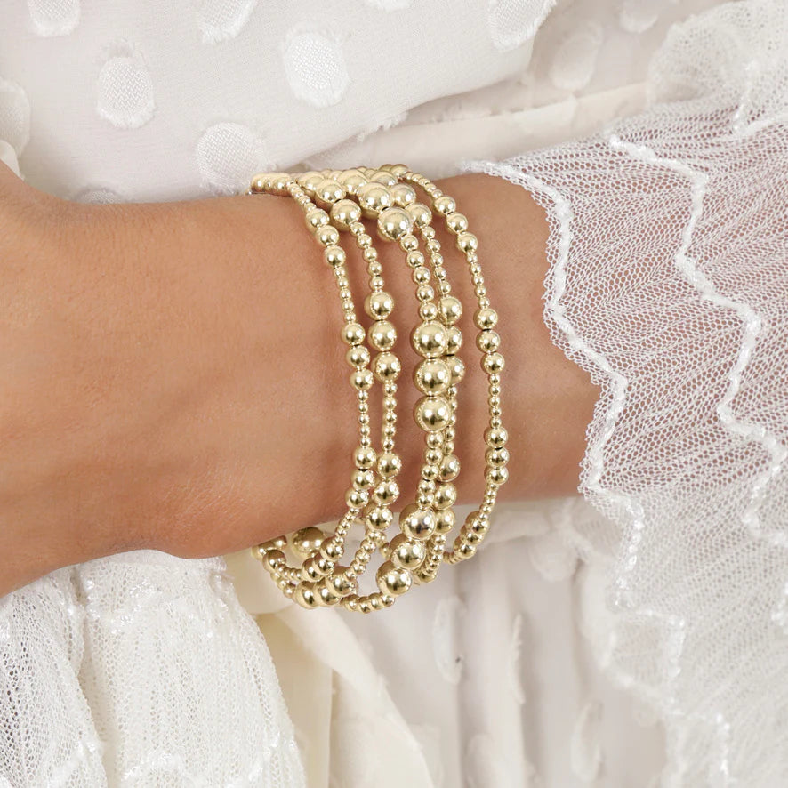 Classic gold beaded bliss 2mm - 4mm bracelet