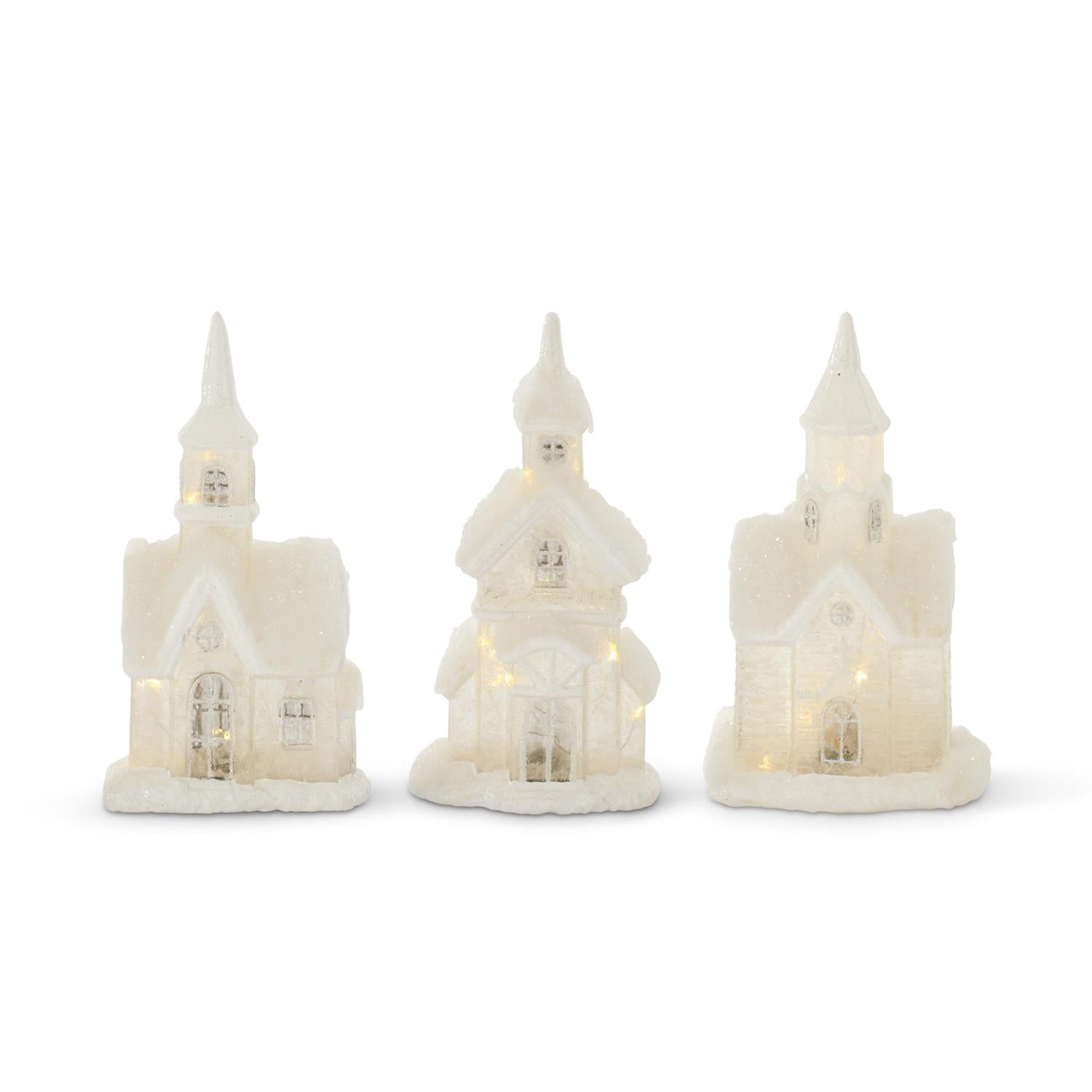 Silver Mercury Glass Houses LED