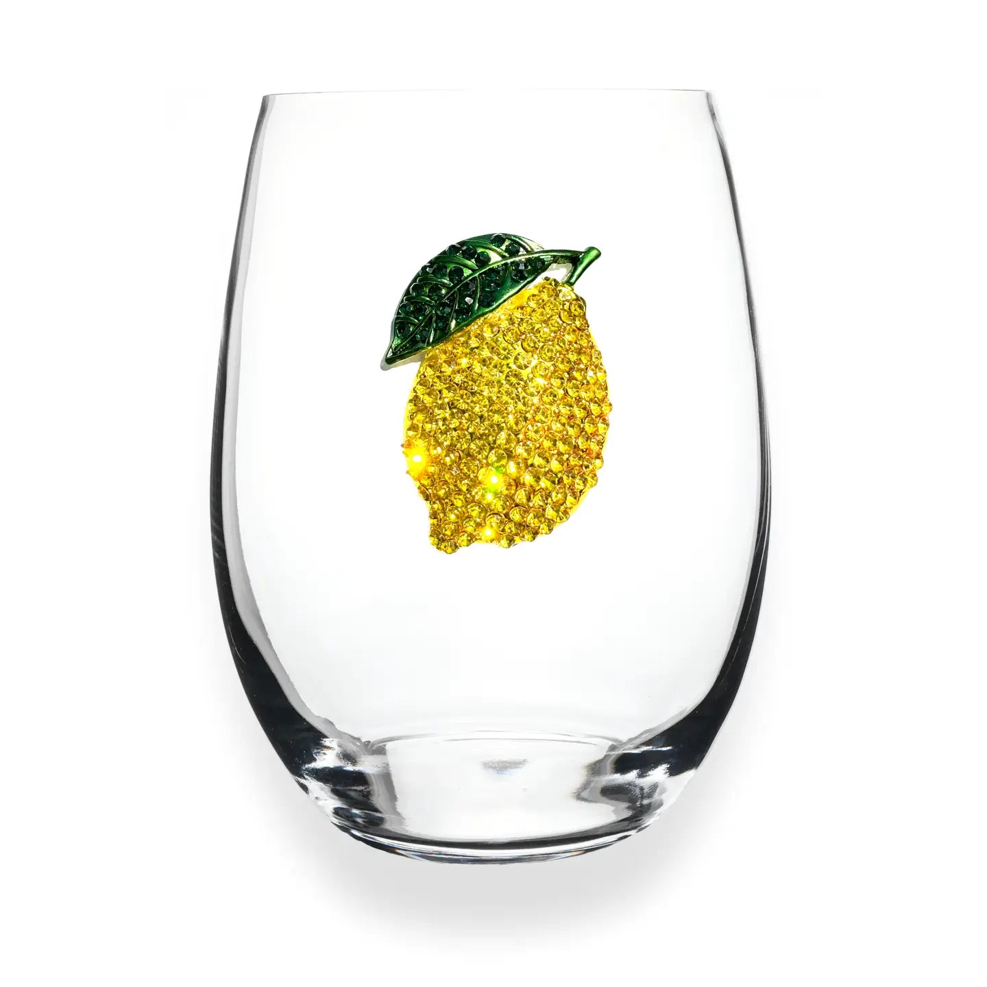 Lemon Jeweled Wine Glass