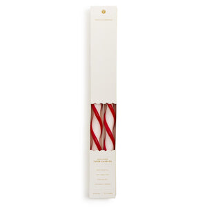 Red Ribbon Twist Taper Candles