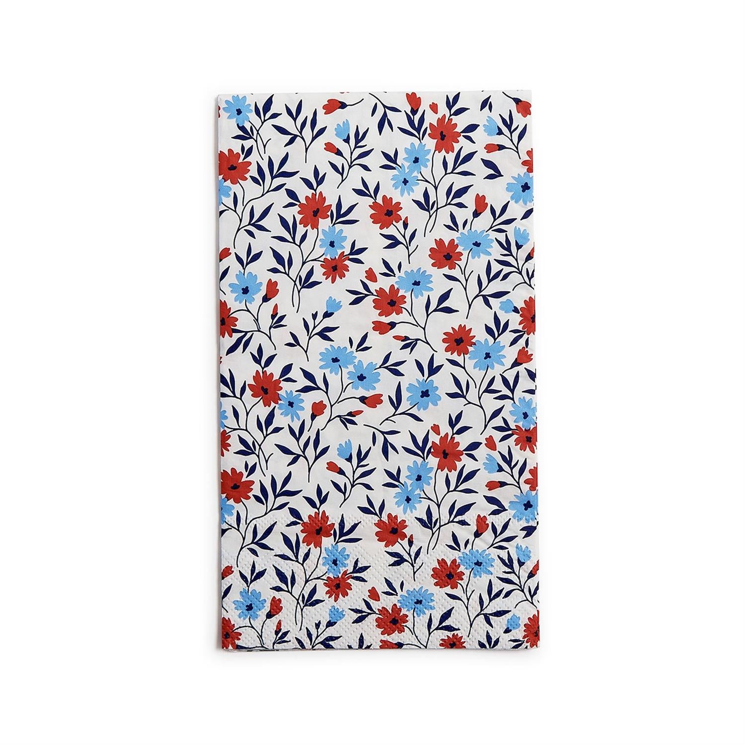 Red and Blue Floral Napkins