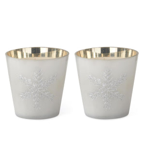 Etched Snowflake Votive Candle