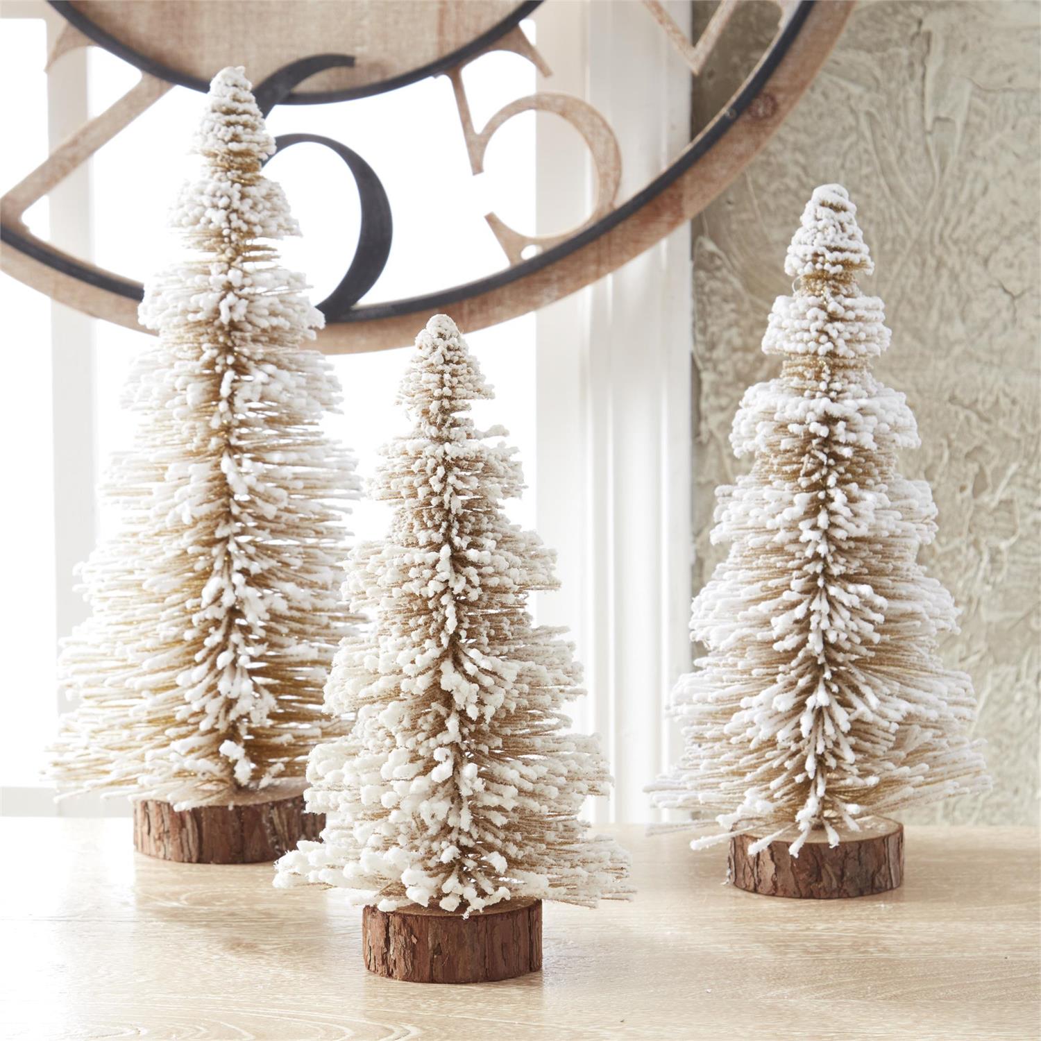 Flocked Bottle Brush Tree