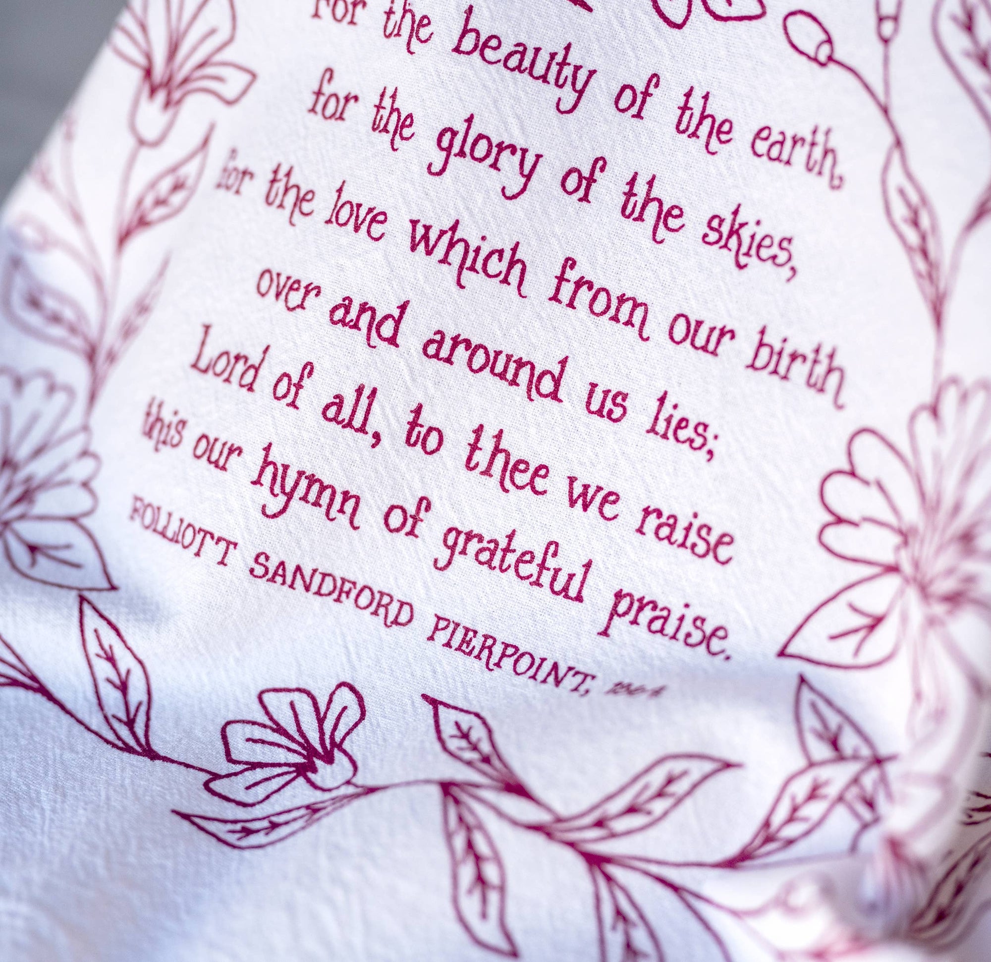 For the Beauty of the Earth Hymn Tea Towel