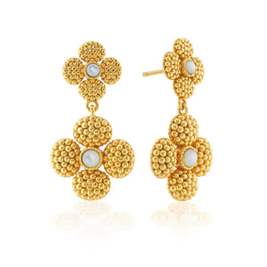 Berry Clover Convertible Duo Earrings - mother of pearl