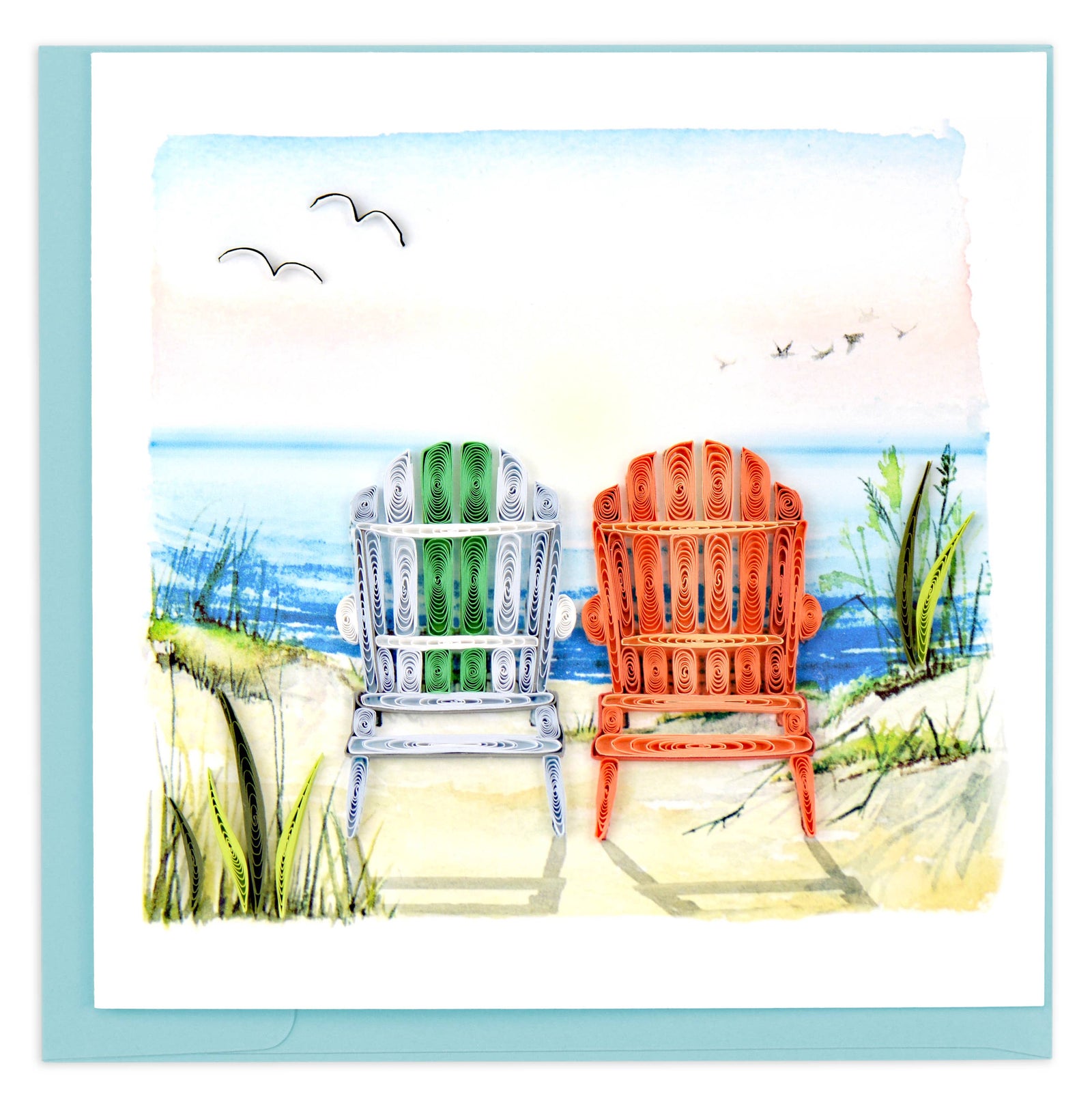 Beach Adirondack Chairs Card