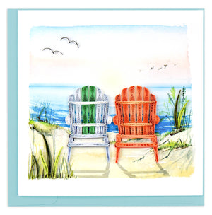 Beach Adirondack Chairs Card