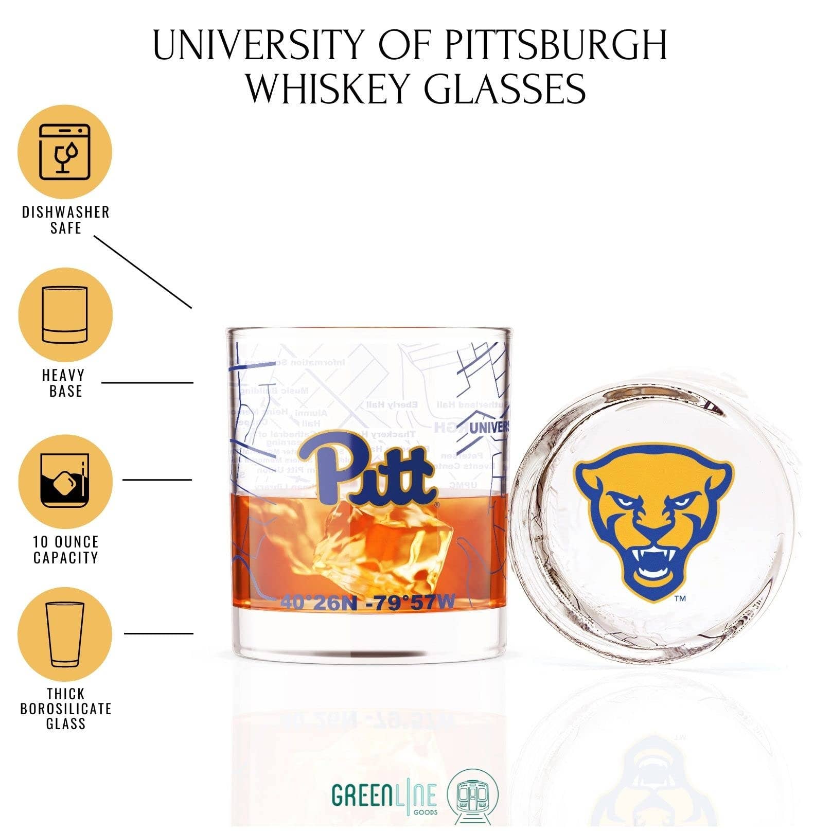 University Of Pittsburgh Rocks Glass