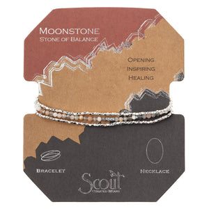 Delicate Stone Wrap - moonstone/silver