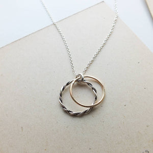 Mother & Daughter Necklace - Double Circles 