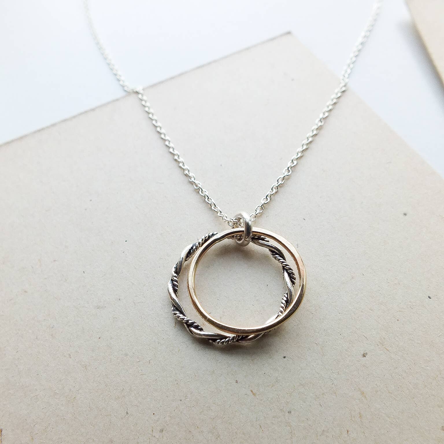 Mother & Daughter Necklace - Double Circles 