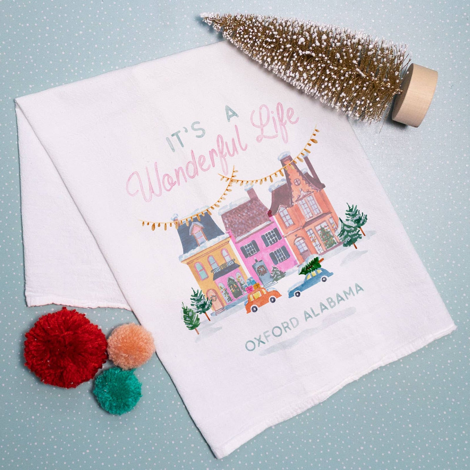 Custom City Home Decor Tea Towel, Fall Decor, FL, CA, TX, NC