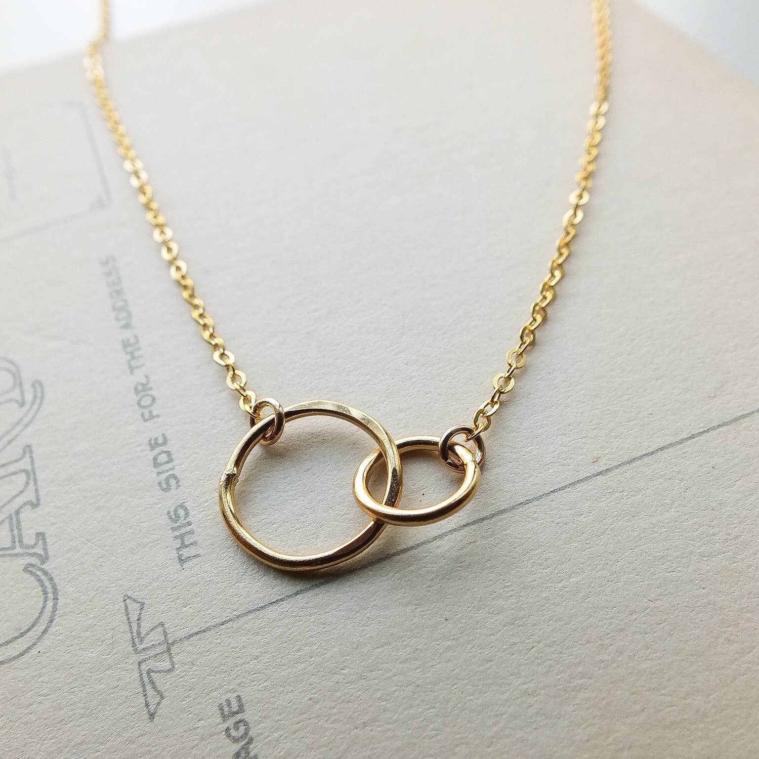 Mother & Daughter Necklace - Linked Circles : Gold Fill