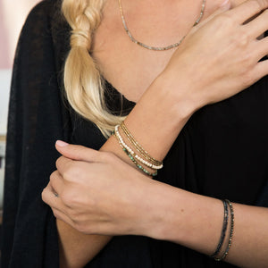 Delicate Stone Wrap - amazonite/gold