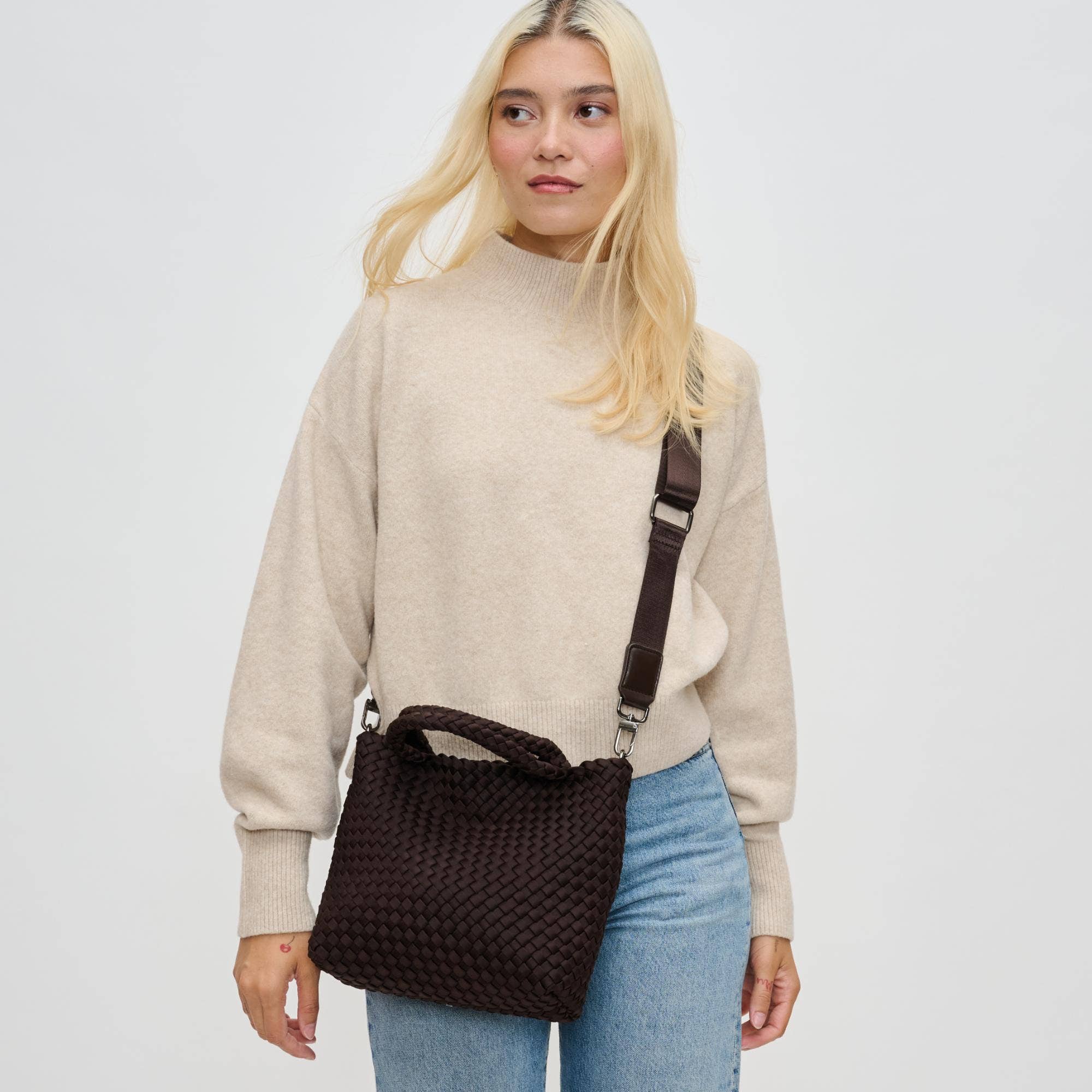 Sky's The Limit - Small Woven Neoprene Crossbody: Wine
