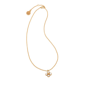 Berry Clover Double Sided Charm Necklace, 16"+2" - mother of pearl