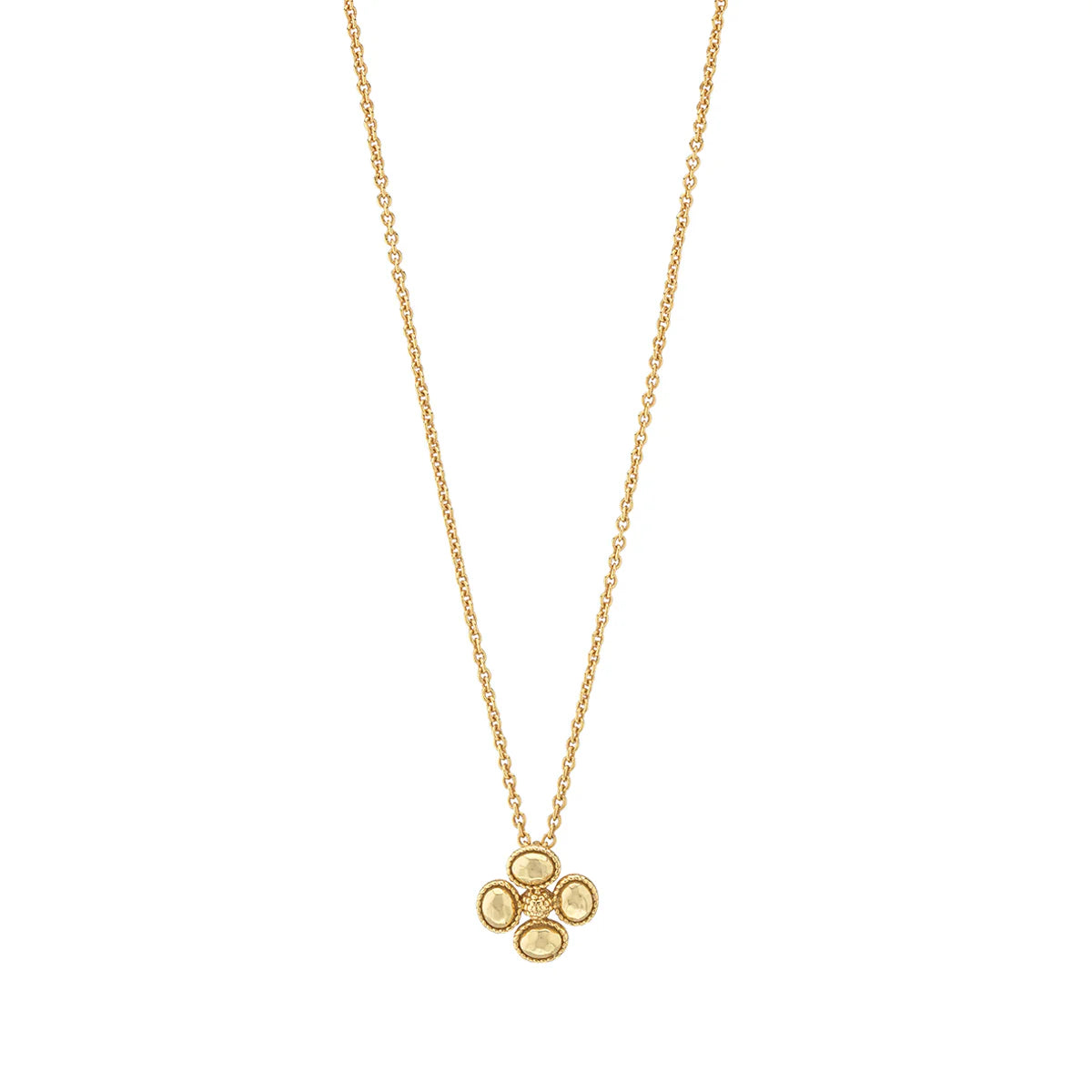 Berry Clover Station Necklace, 16"+2" - gold