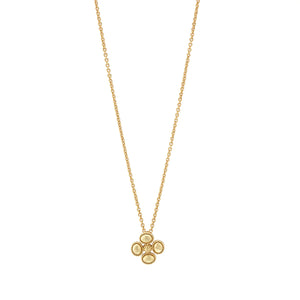 Berry Clover Station Necklace, 16"+2" - gold