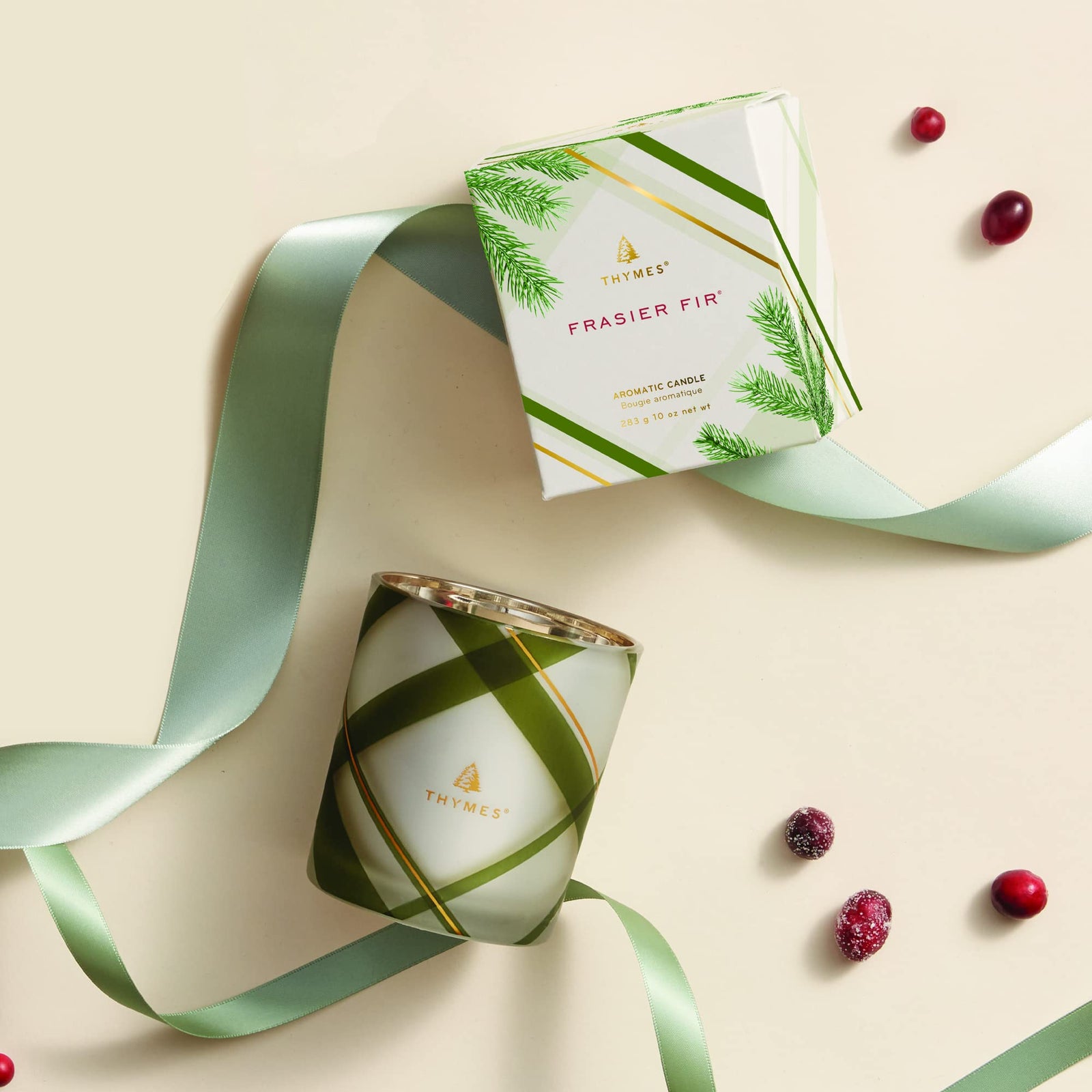 Frasier Fir Frosted Plaid Medium Candle