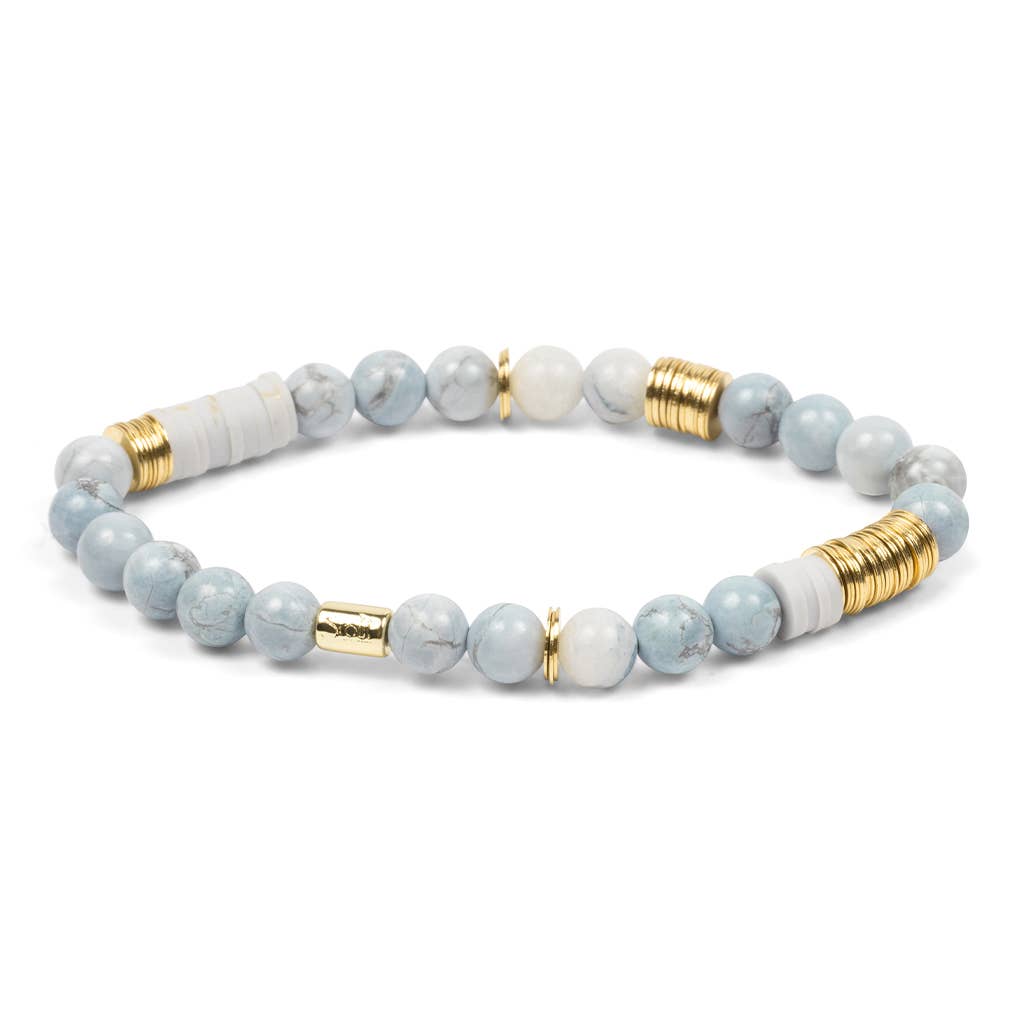 Stone Stacking Bracelet - Blue Howlite