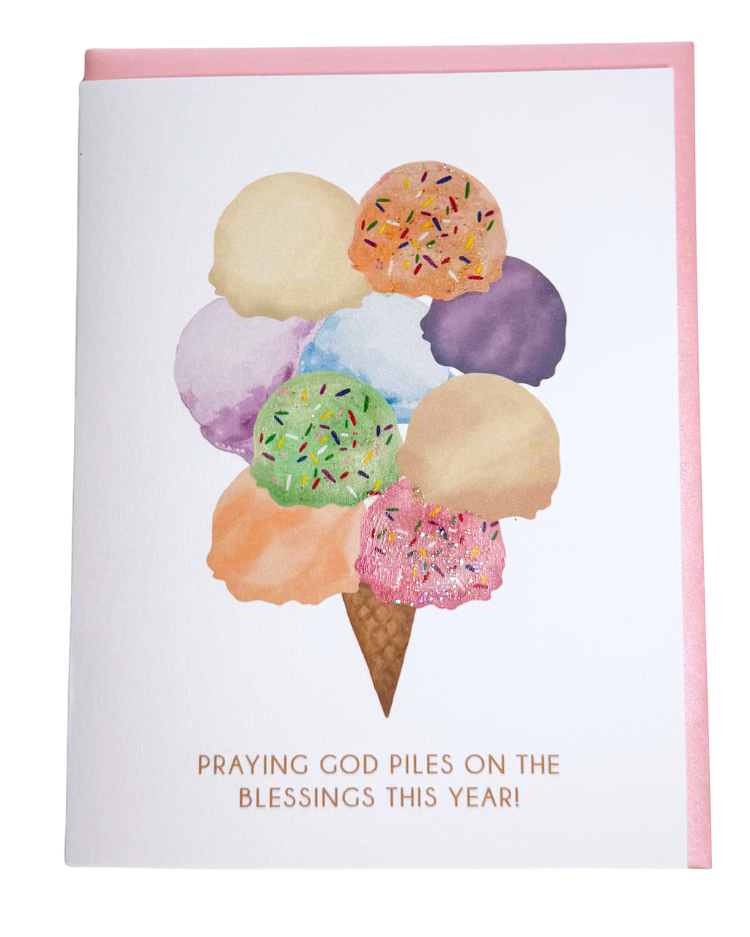 'Piled on Blessings' Ice Cream Birthday Card