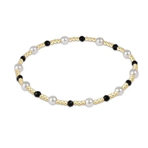 Pearl Sincerity 4mm Bead Bracelet - Faceted Onyx
