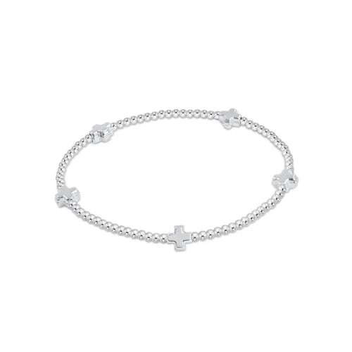 Signature Cross Small Sterling Pattern 2mm Bead Bracelet - sterling