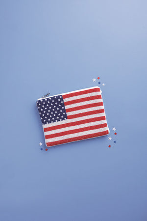 Americana Beaded Clutch