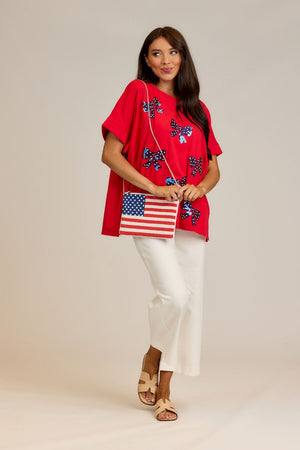 Americana Beaded Clutch
