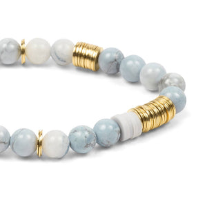 Stone Stacking Bracelet - Blue Howlite