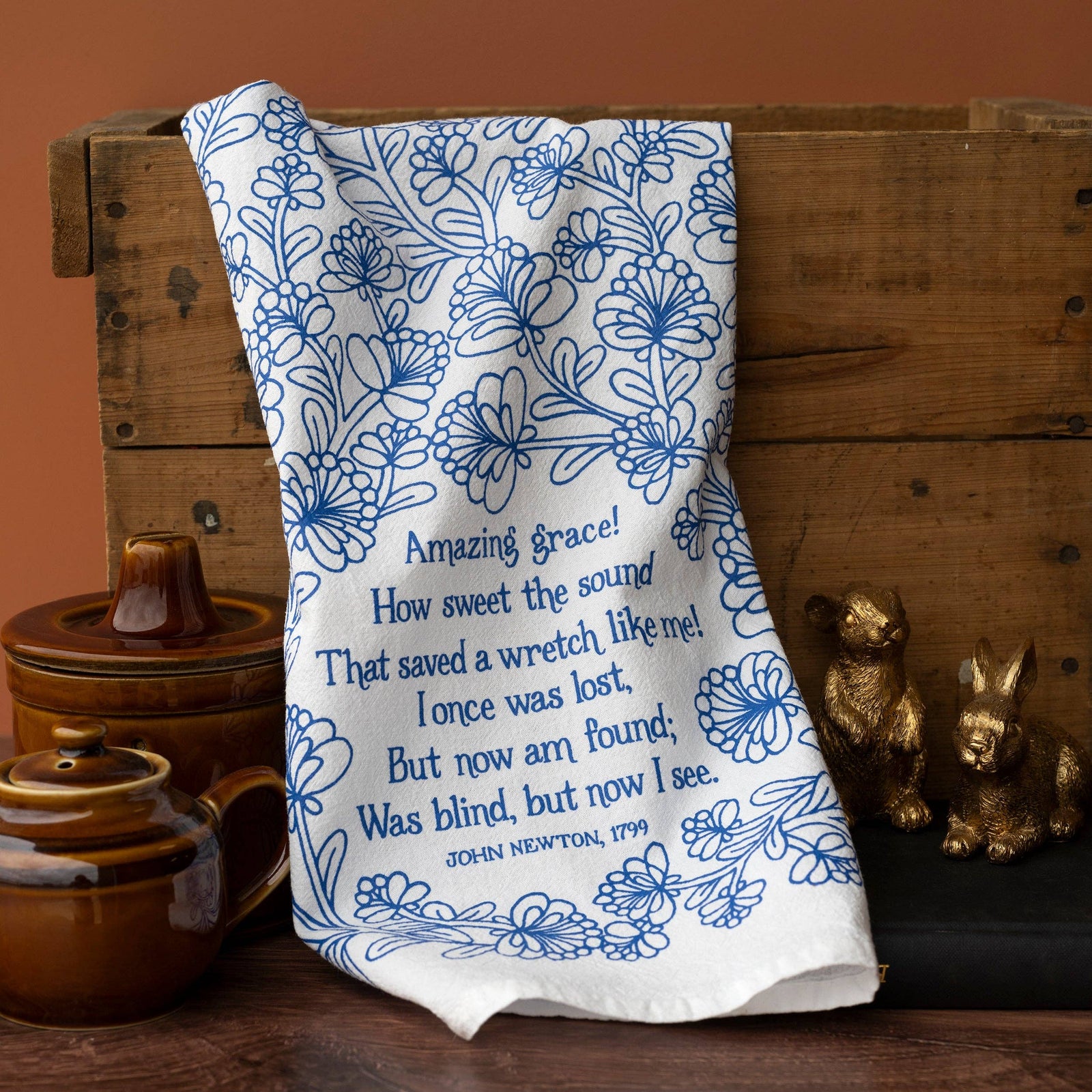 Amazing Grace Hymn Tea Towel
