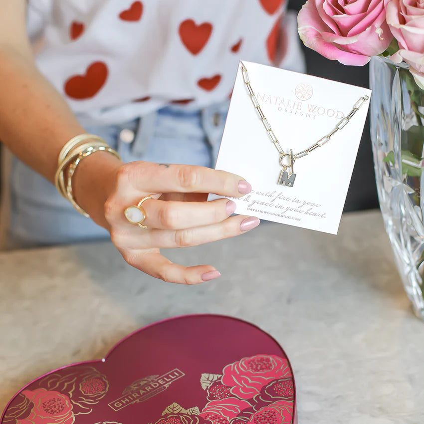 Toggle Initial Necklace Silver