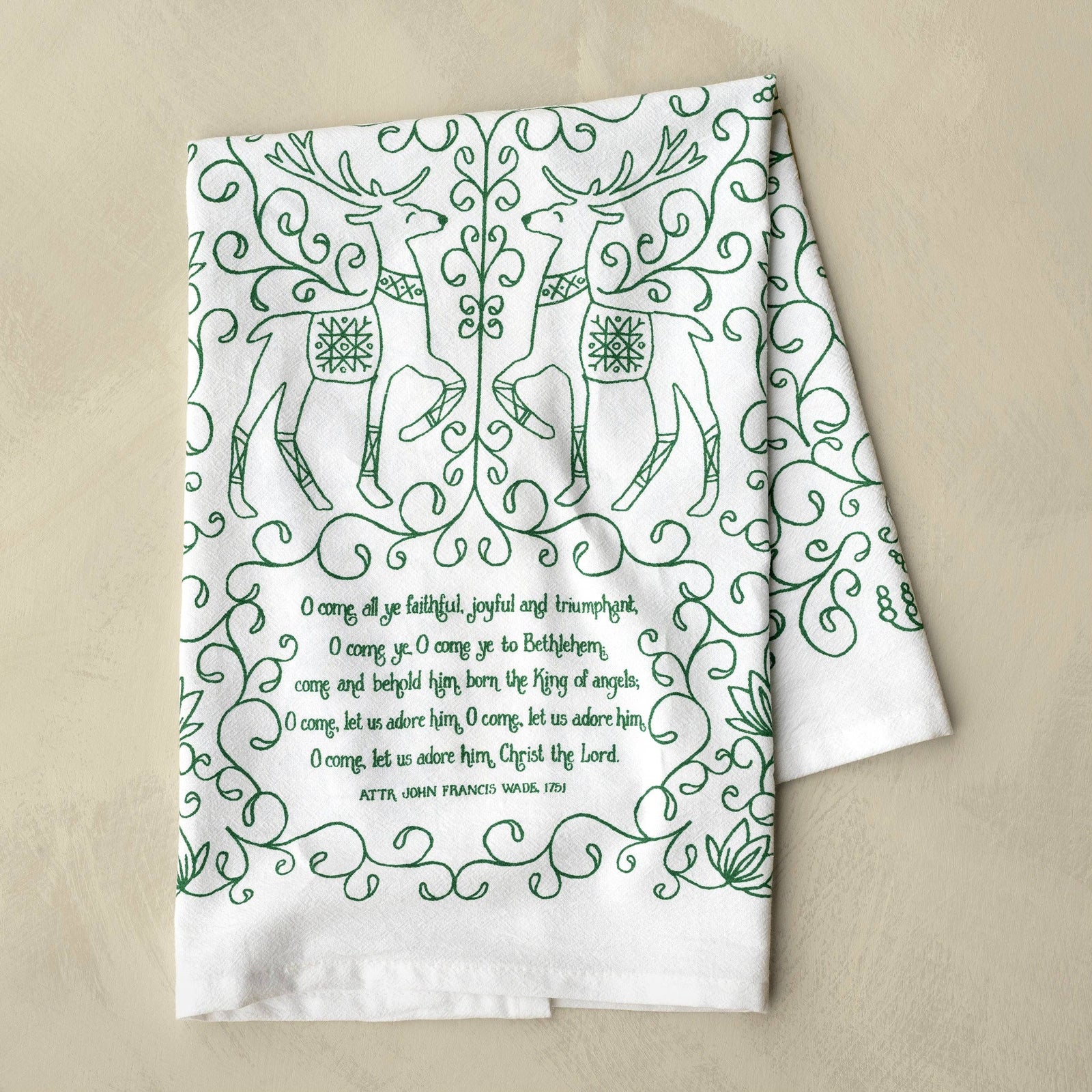 O Come All Ye Faithful Tea Towel