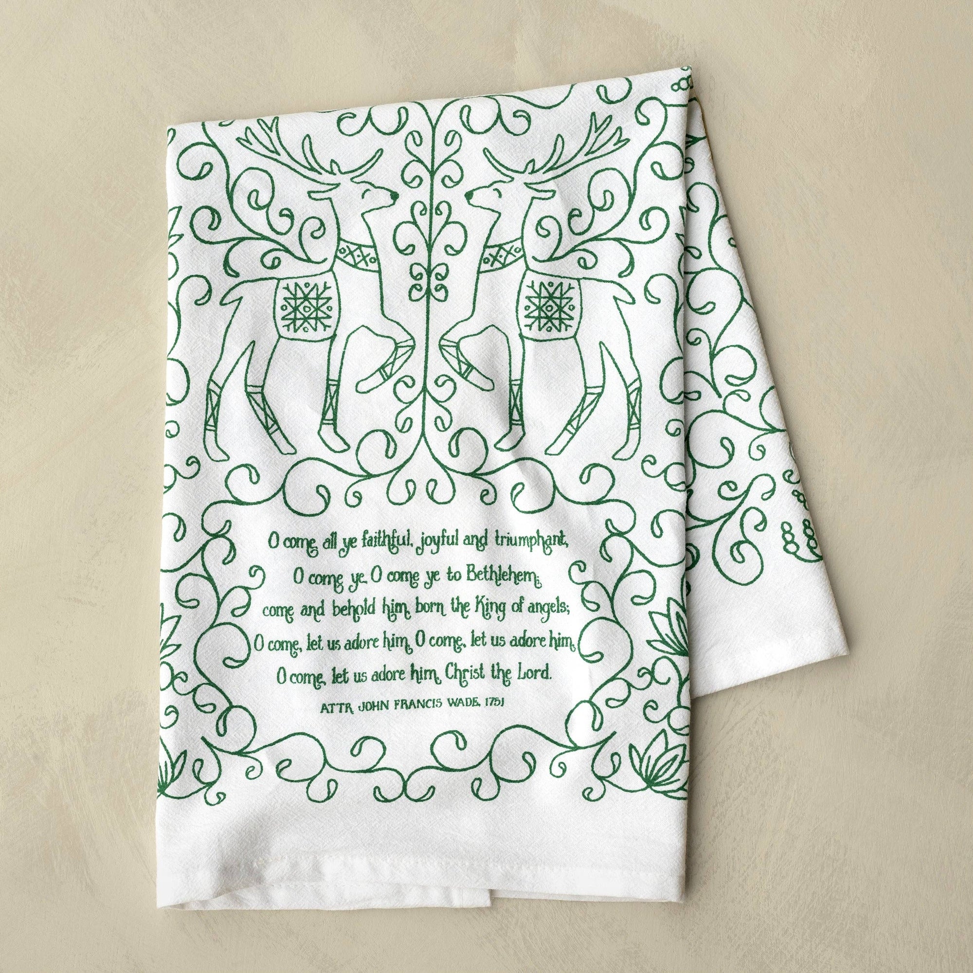 O Come All Ye Faithful Tea Towel
